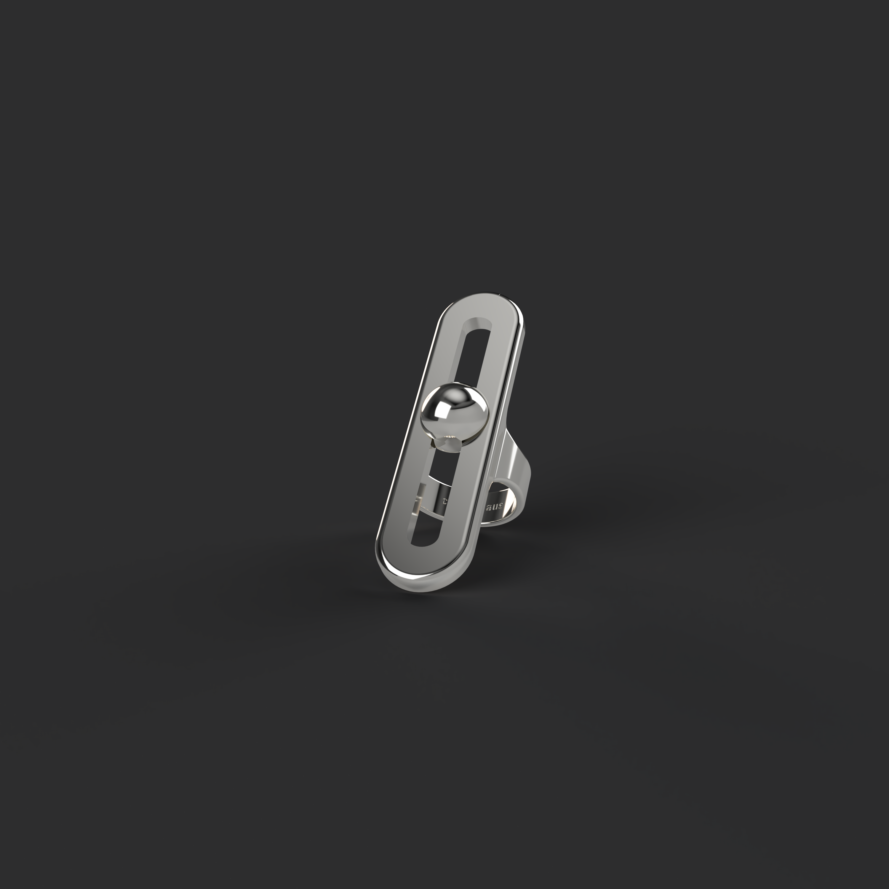 Long Deep Breathing Fidget Ring - Silver