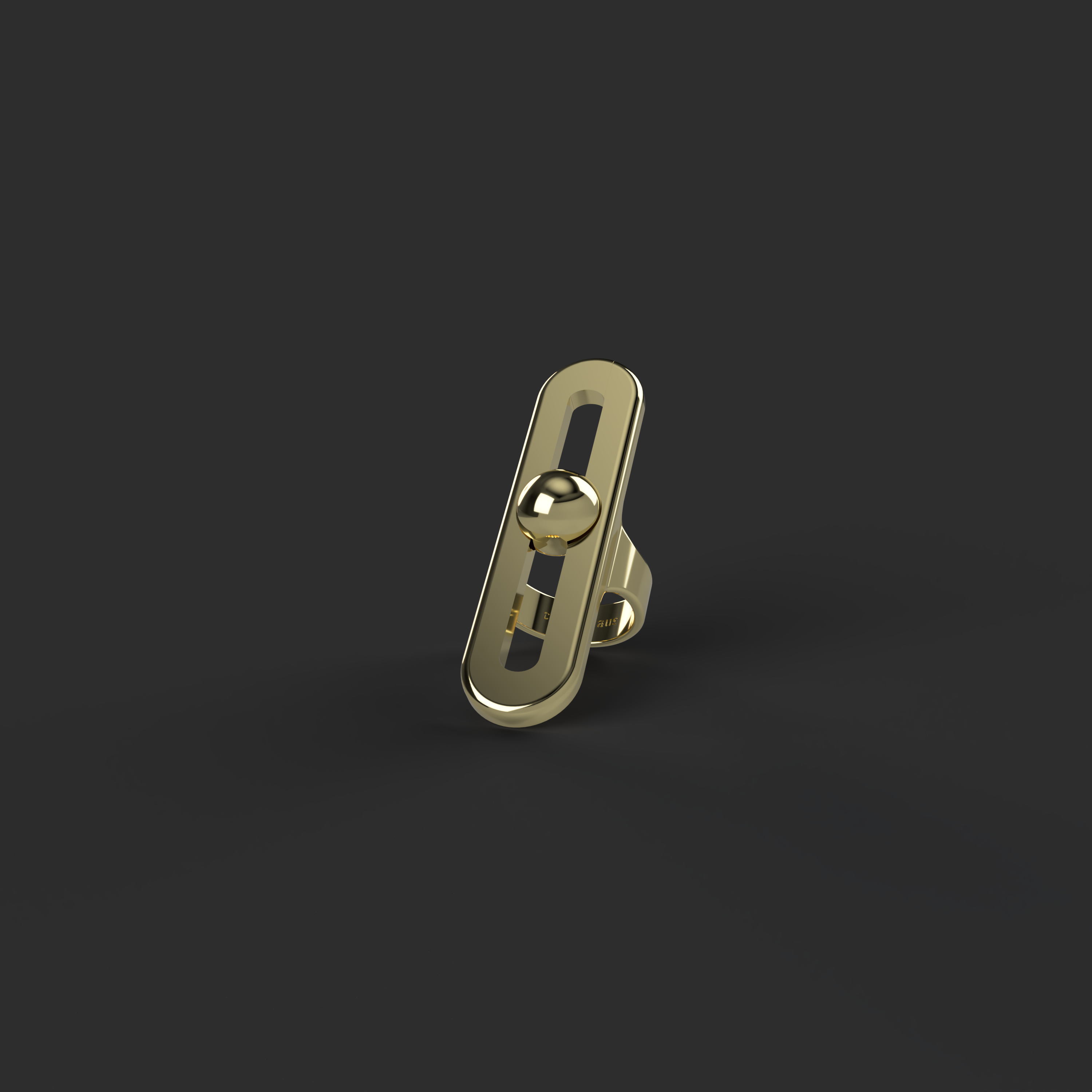 Deep Breathing Fidget Ring - Long - 14K Yellow Gold