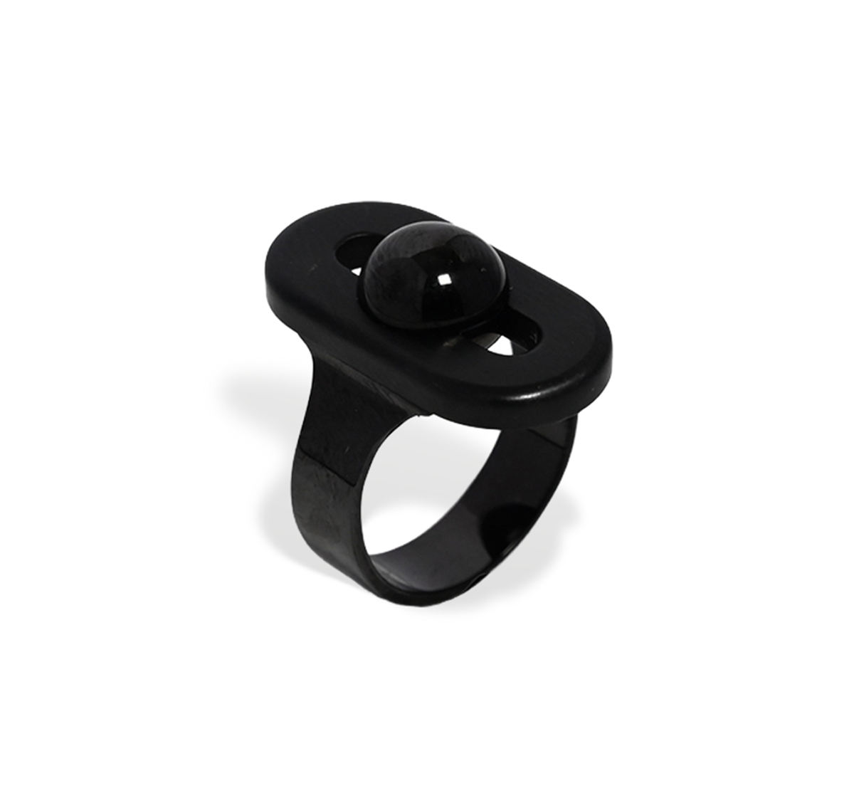 008 CALM RING GUN METAL BLACK SS316